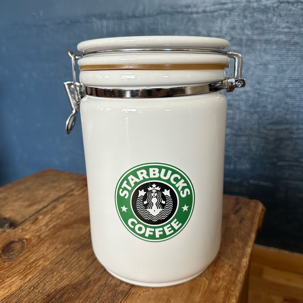Starbucks Original Logo White Coffee Canister